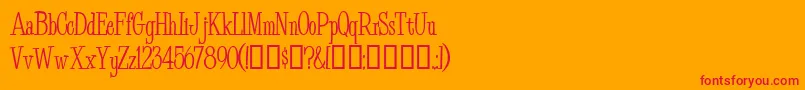 フォントBudEasyMedium – オレンジの背景に赤い文字