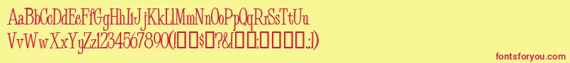 BudEasyMedium Font – Red Fonts on Yellow Background
