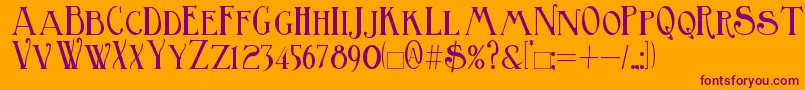 Birmingham-Schriftart – Violette Schriften auf orangefarbenem Hintergrund