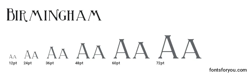 Размеры шрифта Birmingham