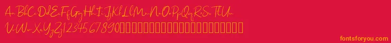 SweetYell Font – Orange Fonts on Red Background