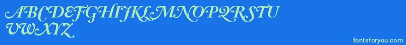 AdobeCaslonBoldItalicSwash Font – Green Fonts on Blue Background