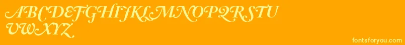 AdobeCaslonBoldItalicSwash Font – Yellow Fonts on Orange Background
