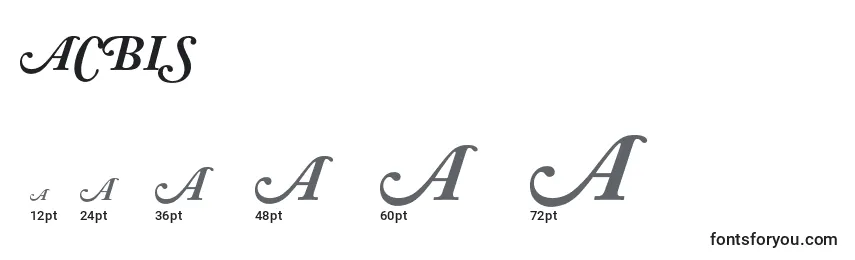 AdobeCaslonBoldItalicSwash Font Sizes