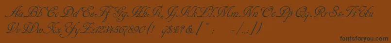 Cansellaristc-Schriftart – Schwarze Schriften auf braunem Hintergrund