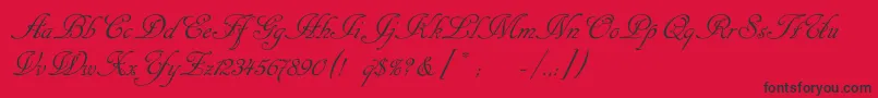 Cansellaristc Font – Black Fonts on Red Background