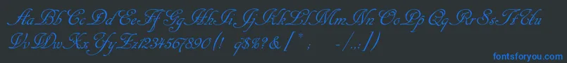 Cansellaristc Font – Blue Fonts on Black Background