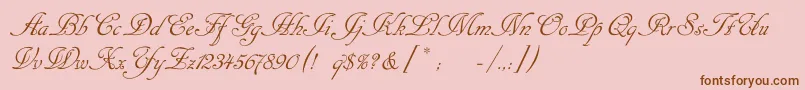 Cansellaristc-Schriftart – Braune Schriften auf rosa Hintergrund