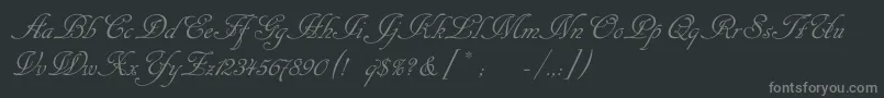 フォントCansellaristc – 黒い背景に灰色の文字