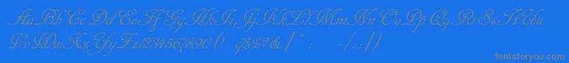 Cansellaristc-Schriftart – Graue Schriften auf blauem Hintergrund