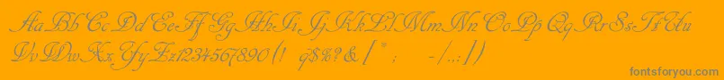 Cansellaristc-Schriftart – Graue Schriften auf orangefarbenem Hintergrund