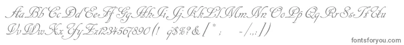 フォントCansellaristc – 白い背景に灰色の文字