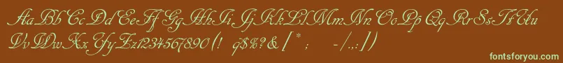 Cansellaristc Font – Green Fonts on Brown Background