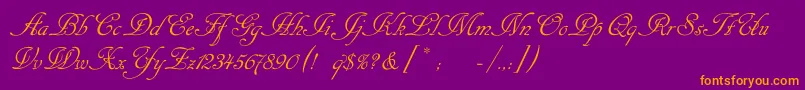 Cansellaristc Font – Orange Fonts on Purple Background