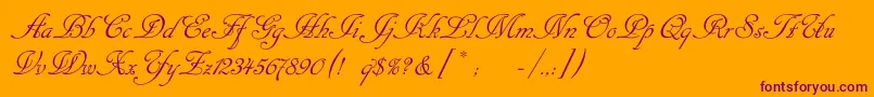 Cansellaristc Font – Purple Fonts on Orange Background