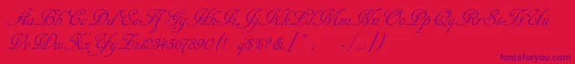 Cansellaristc Font – Purple Fonts on Red Background