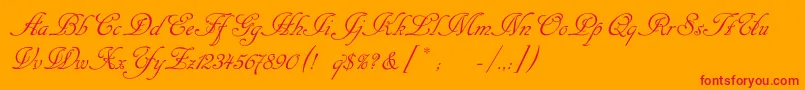 Cansellaristc Font – Red Fonts on Orange Background