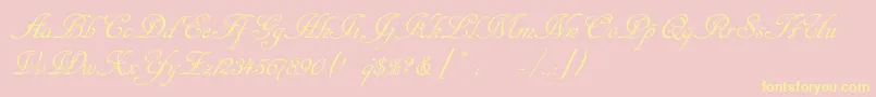 Cansellaristc-Schriftart – Gelbe Schriften auf rosa Hintergrund