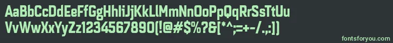 フォントQuarcacondbold – 黒い背景に緑の文字