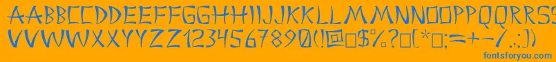 Chinac Font – Blue Fonts on Orange Background