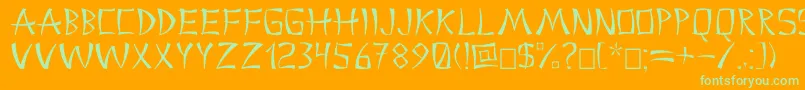 Chinac Font – Green Fonts on Orange Background