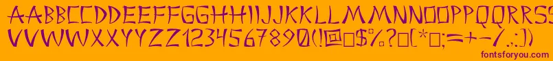 Chinac Font – Purple Fonts on Orange Background