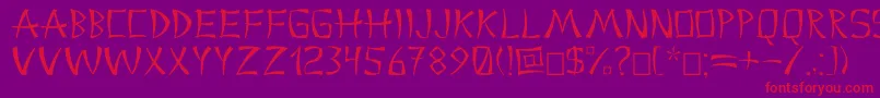 Chinac Font – Red Fonts on Purple Background