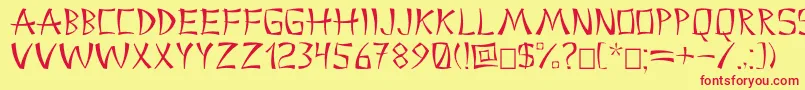 Chinac Font – Red Fonts on Yellow Background