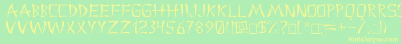 Chinac Font – Yellow Fonts on Green Background