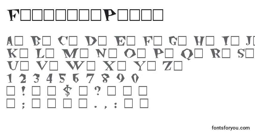 A fonte FreakoutPlain – alfabeto, números, caracteres especiais