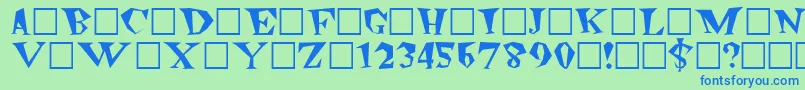 FreakoutPlain Font – Blue Fonts on Green Background