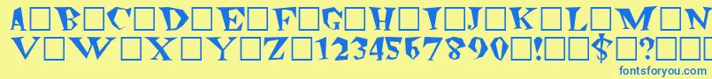 FreakoutPlain Font – Blue Fonts on Yellow Background