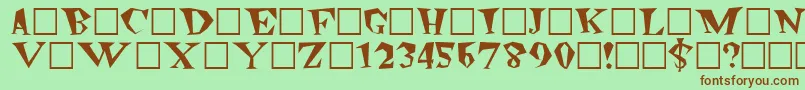 FreakoutPlain Font – Brown Fonts on Green Background