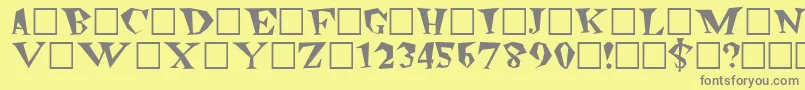 フォントFreakoutPlain – 黄色の背景に灰色の文字