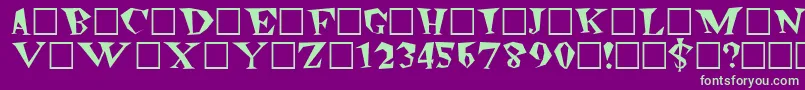 FreakoutPlain Font – Green Fonts on Purple Background