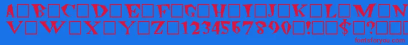 FreakoutPlain-Schriftart – Rote Schriften auf blauem Hintergrund