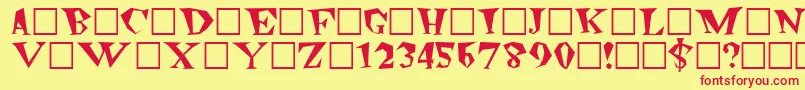 FreakoutPlain Font – Red Fonts on Yellow Background