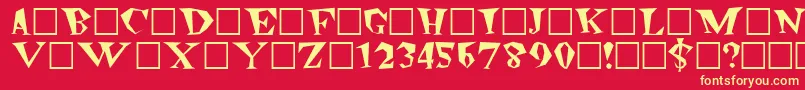 FreakoutPlain Font – Yellow Fonts on Red Background