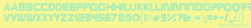 ZorqueRegular Font – Green Fonts on Yellow Background