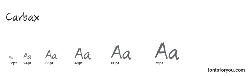 Größen der Schriftart Carbax