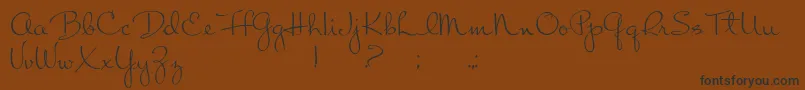 ChatMoss-Schriftart – Schwarze Schriften auf braunem Hintergrund