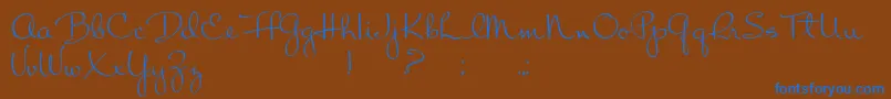 ChatMoss-Schriftart – Blaue Schriften auf braunem Hintergrund