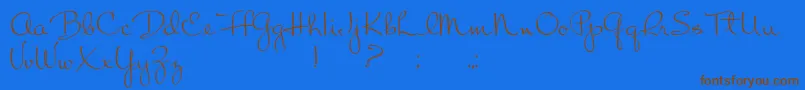 ChatMoss-Schriftart – Braune Schriften auf blauem Hintergrund