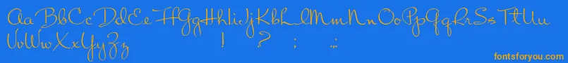 ChatMoss-Schriftart – Orangefarbene Schriften auf blauem Hintergrund