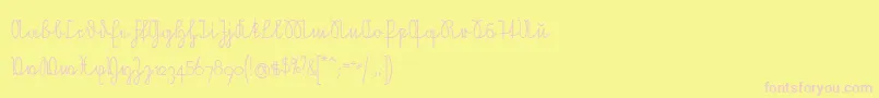 NeueRudelskopfVerbunden Font – Pink Fonts on Yellow Background