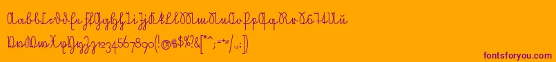 NeueRudelskopfVerbunden Font – Purple Fonts on Orange Background