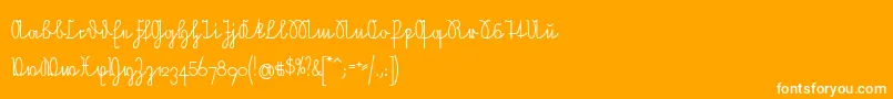 NeueRudelskopfVerbunden Font – White Fonts on Orange Background