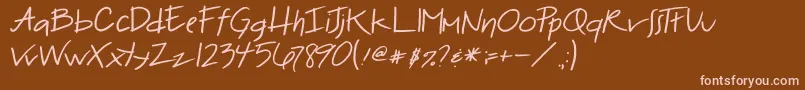 More about 2peasBadHairDay Font 2peasBadHairDay Font – Pink Fonts on Brown Background
