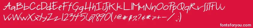 2peasBadHairDay Font – White Fonts on Red Background