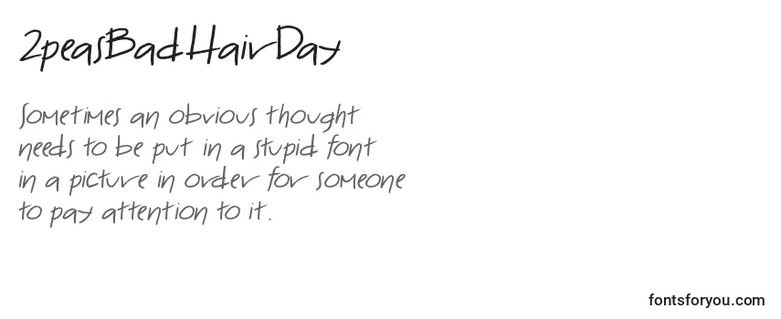 2peasBadHairDay Font